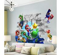 Nonebranded Adesivi murali Super Mario Bros. Adesivi murali Rimovibili per Camera dei Bambini Camera da Letto Soggiorno Nursery Home Decor Decorazione Cartoon Arte murale in Vinile