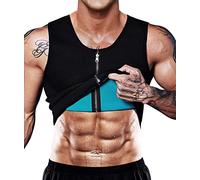 NonEcho Gilet da uomo ad effetto sauna, corsetto in neoprene per sudare, canotta shapewear, camicia dimagrante, tuta da allenamento, nero, Large