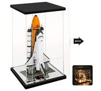 Nonemey Teca Plexiglass Vetrina in Acrilico con due tipi di luci per Collezionismo ,Teca Espositiva per action figure,Vetrina per Modello(Nero,15x15x25cm)