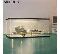 Nonemey Teca Plexiglass Vetrina in Acrilico Trasparente con Luce di Controllo Remoto per Collezionismo,Teca Espositiva per Collezionismo Modello(Nero,35x25x15cm)