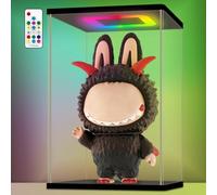 NONEMEY Vetrina in acrilico con luce a LED per oggetti da collezione, espositore in acrilico trasparente, protezione antipolvere, scatola organizer per action figure