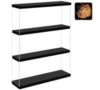 Nonemey Vetrina in Acrilico Trasparente a 3 Livelli,Teca Espositiva di Immagazzinaggio Vetrina Appesa alla Parete,Organizzatrice Antipolvere Vetrina Espositiva per Collezionismo(Nero,30*8.5*37.8 cm)