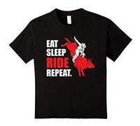 NONGSAO Eat Sleep Bull Riding EvolutionFunny Bull Rider Unisex 100% Cotton Short-Sleeve T-Shirts Black XXXL