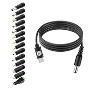 NONGYU Adattatore di alimentazione da USB tipo C a DC5 V. Il cavo contiene 14 diversi connettori che coprono i requisiti di ricarica del dispositivo per una ricarica sicura