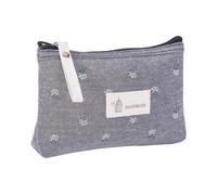 NONGYU Astuccio per matite con stampa floreale, impermeabile, per trucchi, cancelleria, cosmetici, scuola, ufficio, grigio, 17*11.5cm