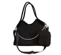 NONGYU Borsa a tracolla casual da donna Borsa a tracolla con strass Borsa a tracolla di grande capacità Messenger Shopping Incontri Donne Casual Spalla Grande Capacità Messenger Strass Crossbody, Nero