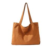 NONGYU Borsa shopper in tela Tote Bag Ragazza Donna Borsa Grande Capacità Versatile Spalla Nero Marrone Verde Donne Spalla, Marrone