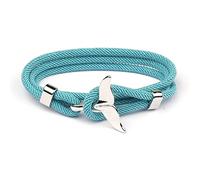 NONGYU Bracciale unisex con balena nera, regolabile, in corda di nylon, per uomini e donne, adolescenti, gioielli Milano, Misura unica, come descritto