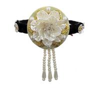 NONGYU Cerchietto tradizionale coreano Hanbok per donne e ragazze, elegante cerchietto per capelli con perle e fiori, accessorio per capelli da ballo