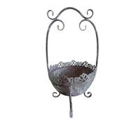 NONGYU Cesto in ferro invecchiato per balconi, vaso da fiori con bordo in pizzo, per sofisticate decorazioni per la casa e da tavolo, cesto portatile per esporre fiori