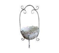 NONGYU Cesto in ferro invecchiato per balconi, vaso da fiori con bordo in pizzo, per sofisticate decorazioni per la casa e da tavolo, cesto portatile per esporre fiori