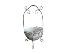 NONGYU Cesto in ferro invecchiato per balconi, vaso da fiori con bordo in pizzo, per sofisticate decorazioni per la casa e da tavolo, cesto portatile per esporre fiori