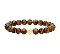 NONGYU Ciondolo a forma di cuore in cristallo liscio multicolore con robusto cordino elasticizzato, per donne e uomini, design con pietra naturale, Misura unica, come descritto