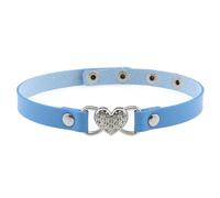 NONGYU Collana versatile in pelle a forma di cuore con strass, perfetta per ogni occasione, evento casual e formale, elegante gioiello da indossare tutti i giorni, Misura unica, come descritto, come