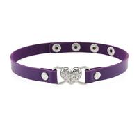 NONGYU Collana versatile in pelle a forma di cuore con strass, perfetta per ogni occasione, evento casual e formale, elegante gioiello da indossare tutti i giorni, Misura unica, come descritto, come