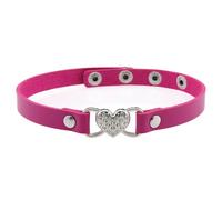 NONGYU Collana versatile in pelle a forma di cuore con strass, perfetta per ogni occasione, evento casual e formale, elegante gioiello da indossare tutti i giorni, Misura unica, come descritto, come