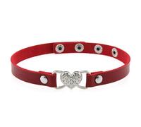 NONGYU Collana versatile in pelle a forma di cuore con strass, perfetta per ogni occasione, evento casual e formale, elegante gioiello da indossare tutti i giorni, Misura unica, come descritto, come