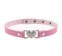 NONGYU Collana versatile in pelle a forma di cuore con strass, perfetta per ogni occasione, evento casual e formale, elegante gioiello da indossare tutti i giorni, Misura unica, come descritto, come