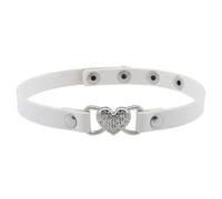 NONGYU Collana versatile in pelle a forma di cuore con strass, perfetta per ogni occasione, evento casual e formale, elegante gioiello da indossare tutti i giorni, Misura unica, come descritto, come