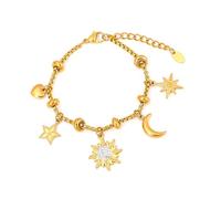 NONGYU Elegante ciondolo a forma di croce regolabile con perline per braccialetti da polso per celebrazioni e regali, catena regolabile, Misura unica, come descritto