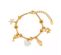 NONGYU Elegante ciondolo a forma di croce regolabile con perline per braccialetti da polso per celebrazioni e regali, catena regolabile, Misura unica, come descritto
