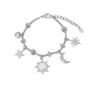 NONGYU Elegante ciondolo a forma di croce regolabile con perline per braccialetti da polso per celebrazioni e regali, catena regolabile, Misura unica, come descritto