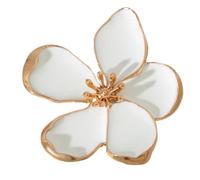 NONGYU Eleganti anelli grandi a forma di fiore, regolabili, aperti per donne, gioielli esagerati per matrimoni e compleanni, As picture shows, Ferro + goccia di olio + perle finte