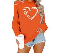 NONGYU Felpa da donna con stampa a lettere bella camicia pullover girocollo manica lunga pullover top casual grafica t-shirt streetwear manica lunga felpa con cappuccio top, Oro, S