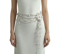 NONGYU Floreale da donna multistrato perle perline nappe catena per il corpo gioielli regolabile per migliorare la figura in vari eventi cintura multistrato