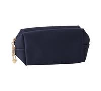 NONGYU Grande capacità matita borsa leggera PU matita sacchetto doppio penna caso di cancelleria, cosmetico organizzatore borsa, blu navy, 17.5*8*9CM