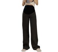 NONGYU Jeans premaman alla moda Comfort Maternità Indossare Gamba Dritta per la Moda Sveglio Madre in Impostazione Sociale Jeans Gravidanza, Nero grigio, M
