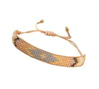 NONGYU Perline di vetro artigianali intrecciate a mano, design colorato e vivace, leggere, comode da indossare tutti i giorni e versatili alla moda, Misura unica, come descritto