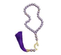 NONGYU Rosario spirituale con 33 perline di vetro e nappe, accessorio religioso per la consapevolezza, collana di preghiera blu, Misura unica, come descritto