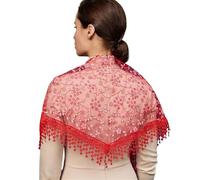NONGYU Sciarpe in pizzo con nappe velate per vacanze al mare e attività all'aperto, bandane per feste da donna, scialle, sciarpa Madrassa, Rosso, Taglia unica