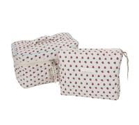 NONGYU Set di 3 trousse da viaggio elegante e conveniente, organizer per articoli da toeletta per viaggiatori, professionisti e studenti, Set di due pezzi con fragole rosse, As shown in the picture
