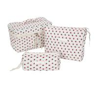 NONGYU Set di 3 trousse da viaggio elegante e conveniente, organizer per articoli da toeletta per viaggiatori, professionisti e studenti, Set Tre Pezzi Fragola Rossa, As shown in the picture (error
