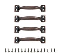 NONGYU Set di 4 maniglie in ferro per armadietti da cucina, porte del garage e cassettiere, maniglie in legno per recinzioni, armadietti, pomelli per mobili