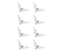 NONGYU Set di 8 paraspigoli decorativi in metallo, design elegante, robusti, facili da installare, per libri, album, quaderni, protezioni angolari per libri, Grande, come descritto, come descritto