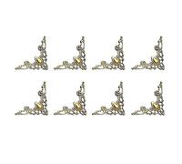 NONGYU Set di 8 paraspigoli decorativi in metallo, design elegante, robusti, facili da installare, per libri, album, quaderni, protezioni angolari per libri, Small, come descritto, come descritto