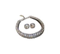 NONGYU Set di gioielli in rame luccicante con borchie in zirconia cubica, design leggero per feste e uso quotidiano, set di gioielli in rame per donne, Misura unica, come descritto, come descritto