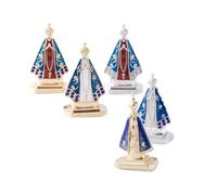 NONGYU Statuette di preghiera spirituale in metallo, statuette di Vergini Marys Nossa Senhora Aparecida Statua da tavolo Ornamento da tavolo Regalo religioso Figurina di preghiera spirituale