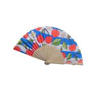 NONGYU Ventaglio pieghevole in legno con ciliegie e limone, per feste da ballo e decorazioni per la casa, per matrimoni, portatile, multiuso, ventaglio con limoni