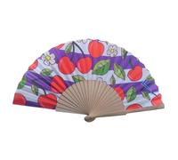 NONGYU Ventaglio pieghevole in legno con ciliegie e limone, per feste da ballo e decorazioni per la casa, per matrimoni, portatile, multiuso, ventaglio con limoni