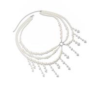 NONGYU Versatile Multi Fili Perle Vita Gioielli Chiusura Regolabile Gioielli Del Corpo per la Primavera Moda Ensemble Stratificazione Perle Frange Catena Vita