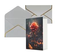 NONHAI Biglietti di auguri con buste Thinking of You, biglietti vuoti con fiori rossi che bruciano biglietti di auguri per compleanno, baby shower, congratulazioni, matrimonio, ringraziamento, tutte