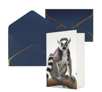 NONHAI Biglietti di auguri con buste Thinking of You, biglietti vuoti con lemuri con coda ad anello, biglietti di auguri per compleanno, baby shower, congratulazioni, matrimonio, ringraziamento, tutte