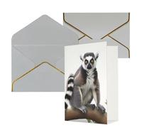 NONHAI Biglietti di auguri con buste Thinking of You, biglietti vuoti con lemuri con coda ad anello, biglietti di auguri per compleanno, baby shower, congratulazioni, matrimonio, ringraziamento, tutte