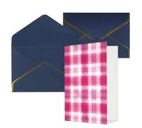 NONHAI Biglietti di auguri con buste Thinking of You, biglietto bianco a quadri per compleanno, baby shower, congratulazioni, matrimonio, ringraziamento, tutte le occasioni