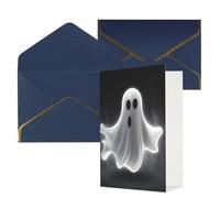 NONHAI Biglietti di auguri con buste Thinking of You, biglietto bianco nero e fantasma di Halloween, biglietti di auguri per compleanno, baby shower, congratulazioni, matrimonio, ringraziamento, tutte
