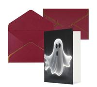 NONHAI Biglietti di auguri con buste Thinking of You, biglietto bianco nero e fantasma di Halloween, biglietti di auguri per compleanno, baby shower, congratulazioni, matrimonio, ringraziamento, tutte